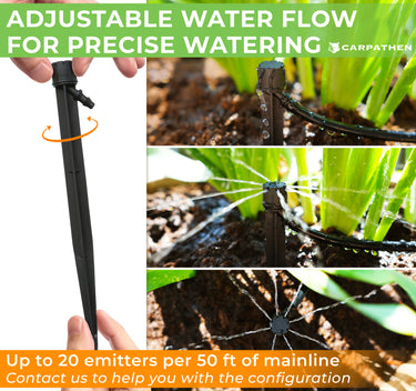 Adjustable water flow or precise watering